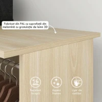 HOMCOM Dulap cu 5 Rafturi și 6 Roți, PAL, 120x40x128 cm, Lemn Natural(m-4)