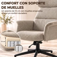 HOMCOM Sillón Relax con Reposapiés Reposacabezas Ajustable Giratorio Reclinable Asiento con Muelles Respaldo Alto Marrón(m-7)