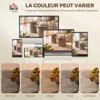 HOMCOM Lot de 2 Tables Basses Rondes en Bois, Table d'Appoint Moderne avec Base en Colonne Cannelée, Effet Bois Café Vieilli(m-7)