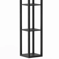 HOMCOM Floor Lamp with Shelves, Modern Dimmable Standing Lamp with Fabric Lampshade, Adjustable Colour Temperature, Black(m-11)