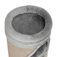 PawHut Kattenkrabton 75 cm hoog, Ø 35 cm, 4 niveaus, met 3 schuilplaatsen, afneembaar wasbaar pluche bed en sisal kraboppervlak(m-11)
