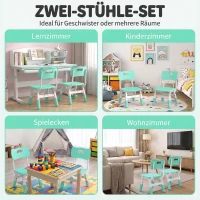 AIYAPLAY Schreibtischstuhl Kinder 2er Set, 26-30cm höhenverstellbar ergonomischer Rückenlehne armlose für 1,5–8 Jahren Grün(m-4)