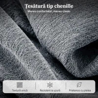 HOMCOM Fotoliu Reclinabil cu Funcție de Ridicare și 8 Puncte de Masaj, din Material Textil cu Efect de In, 97x90x102 cm, Gri(m-7)