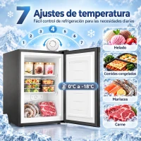 HOMCOM Mini Congelador Bajo Encimera 84,8 L Silencioso con Puerta Reversible Temperatura Ajustable 2 Estantes Extraíbles Negro(m-4)