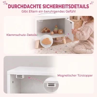 AIYAPLAY Kinder-Nachttisch aus Holz mit Staufach, Beistelltisch für Schlaf- und Wohnzimmer, Weiß(m-6)