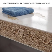 HOMCOM Armário Aparador Multiuso com Portas e Gavetas Amplo Espaço de Armazenamento para Sala de Estar 71x35x76cm Branco(m-7)
