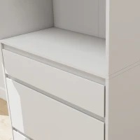 HOMCOM Bookcase with Drawers Adjustable Shelves Book Shelf for Study Living Room White(m-12)