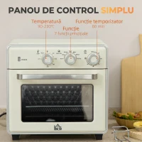 HOMCOM Mini Cuptor 5-in-1, Capacitate 20 L, 1400W, 1 Grătar, 1 Tavă, Timer 60 Min(m-7)