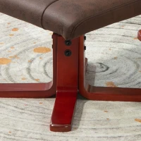 HOMCOM Fauteuil Relax Inclinable avec Repose-pieds Revêtu en Tissu Technique Structure en Bois Fonction Basculante Marron Foncé(m-5)