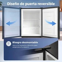 HOMCOM Mini Congelador Bajo Encimera 84,8 L Silencioso con Puerta Reversible Temperatura Ajustable 2 Estantes Extraíbles Negro(m-6)