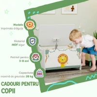 AIYAPLAY Ladă pentru jucării cu capac pentru copii, pentru jucării și haine, 60x37x39 cm, verde(m-7)