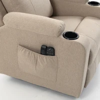 HOMCOM Riser Recliner Chair with Massage and Heat, Linen Electric Lift Armchair for Elderly with Spring Cushion, Beige(m-13)