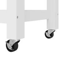 HOMCOM Kitchen Trolley Utility Cart on Wheels with Rubberwood Worktop, Towel Rack, Storage Shelves & Drawer for Dining Room(m-13)