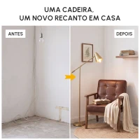 HOMCOM Poltrona Sala de Estar Estofada em PU com Apoio para os Braços e Estrutura de Madeira de Borracha 64x66x80 cm Marrom(m-11)