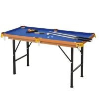 HOMCOM Billardtisch Klappbar Mini Billiard Tisch mit 2 Queues 16 Bällen Kreide Dreieck, Zubehör 140 x 63 x 75 cm(m-11)