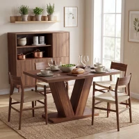 HOMCOM Tavolo da Pranzo Rettangolare per 4 Persone, 120x80 cm, Noce(m-10)