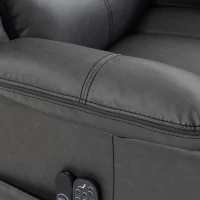 HOMCOM Riser Recliner Chair with Massage and Heat, PU Leather Power Electric Lift Armchair for Elderly, Charcoal Grey(m-13)