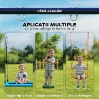 AIYAPLAY Structură pentru leagăn de grădină pentru copii cu vârsta între 3-8 ani, din oțel, 4 cârlige, 260x160x178 cm, albastru(m-5)