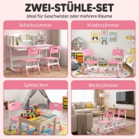 AIYAPLAY Schreibtischstuhl Kinder 2er Set, 26-30cm höhenverstellbar ergonomischer Rückenlehne armlose für 1,5–8 Jahren Rosa(m-4)