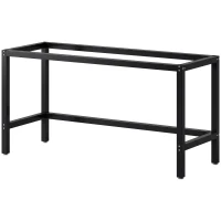 HOMCOM Telaio Gambe per Tavolo in Acciaio, Struttura Monopezzo, Stile Industriale, Portata 250 kg, 150x50x81.5 cm, Nero(m-1)