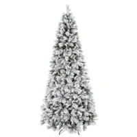 HOMCOM Künstlicher Weihnachtsbaum 270 cm mit 1507 Zweigen klappbarer Metallständer schneller Aufbau für Wohnzimmer Innen Weiß(m-1)