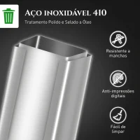 HOMCOM Caixote do Lixo de Cozinha 20 L em Aço Inoxidável com Tampa de Fecho Suave, Pedal e Balde Amovível, Prateado(m-5)