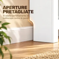 HOMCOM Copritermosifoni a Doghe a 3 Ripiani, Copri Termosifone Moderno in MDF per Soggiorno, 78x19x165 cm, Bianco(m-6)