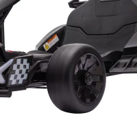AIYAPLAY 24V Electric Go Kart for Kids 6-12 Years with Drift Mode, Adjustable Seat, 3 Speed, Slow Start, Black(m-12)