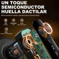 HOMCOM Cerradura Inteligente con Manilla 5 en 1 con Huella Código App Bluetooth Tarjeta NFC y Llave Registro de Accesos Negro(m-5)