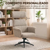 HOMCOM Cadeirão Relax com Apoio para os Pés, Apoio de Cabeça Ajustável, Giratório, Reclinável, Assento com Molas e Encosto Alto, Castanho(m-4)