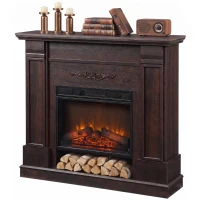 HOMCOM Elektrokamin freistehend/einbaubar mit Rahmen und Ablage für TV 140 cm, 1800 W, 3D-Flammeneffekt, Timer, Braun(m-7)