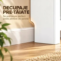 HOMCOM Mască pentru calorifer cu lamele și 3 polițe, acoperire modernă din MDF pentru living, 78x19x165 cm, alb(m-6)