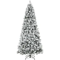 HOMCOM Künstlicher Weihnachtsbaum 270 cm mit 1507 Zweigen klappbarer Metallständer schneller Aufbau für Wohnzimmer Innen Weiß(m-8)