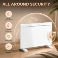 HOMCOM Smart Panel Heater Wall Mounted/Freestanding, Electric Heater with Weekly Timer, Open Window & Anti-Frost, 1500W, White(m-8)