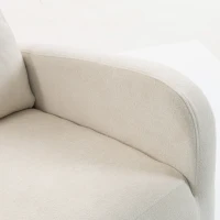 HOMCOM Upholstered Rocking Chair Retractable Footrest Rocker Chair High Back for Living Room Cream White(m-11)
