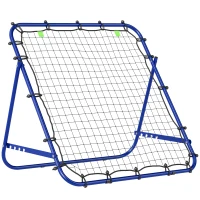 HOMCOM Adjustable Rebounder Net Kickback Target Goal for Teens Adults Training, Blue(m-12)