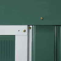 Outsunny Berging, weerbestendig tuinhuis voor tuingereedschap, met ventilatieramen, schuifdeuren, staal, Donkergroen(m-11)