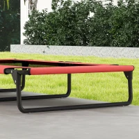 PawHut Portable Raised Dog Bed, Elevated Pet Cot with Breathable Mesh for Indoor Outdoor, for Large Dogs, Red(m-9)