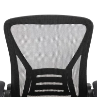 HOMCOM Office Chair, Ergonomic Desk Chair No Wheels with Mesh Backrest and Steel Legs for Home Conference Room, Black(m-11)