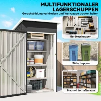 Outsunny Metall Gerätehaus 0,74 m² Geräteschuppen mit Pultdach Lüftungsöffnungen Abschließbarer Tür 107,5 x 91 x 185 cm(m-4)