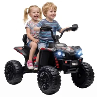 AIYAPLAY 24V 2 Seater Electric Quad Bike for Kids, Ride On Car ATV Toy w/ Forward Backward, for Boys Girls 3-8 Years, Black(m-15)