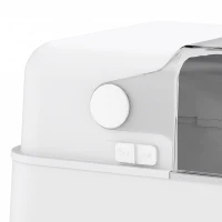 PawHut Bac à Litière pour Chat en Acier Inox avec Couvercle 3 en 1 Bords Hauts Pelle et Sacs Anti-Odeur XL 70x50x46cm Blanc(m-14)