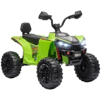 AIYAPLAY 24V 2 Seater Electric Quad Bike for Kids, Ride On Car ATV Toy w/ Forward Backward, for Boys Girls 3-8 Years, Green(m-1)