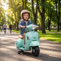 HOMCOM Vespa Licensed 6V Kids Electric Motorbike Ride On Motorcycle  Battery Powered for 18-36 Months with Horn, Green(m-2)