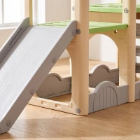 AIYAPLAY 5 in 1 Kids Indoor Playset Toddler Slide with Climbing Wall Storage Space Dual Platforms Indoor Playground for 3-6 Years(m-9)