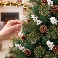 HOMCOM 5ft Artificial Christmas Tree, Fir Hinged Xmas Tree with 490 Branch Tips, Foldable Metal Stand, Easy Assembly, Green(m-11)