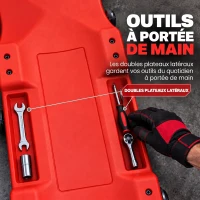 HOMCOM Chariot de Visite Mécanicien Planche à Roulettes Ergonomique Appui-Tête Rembourré et Range-Outils 101x46x12cm Rouge(m-6)