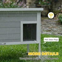 PawHut Outdoor Cat House, Insulated Cat Shelter with Insulated Liner, Waterproof Asphalt Roof, Escape Door, Opening Top(m-8)