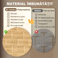 HOMCOM Paravan 4 Panouri Pliabile Per Interni Împletit 180x180cm(m-6)