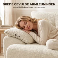 HOMCOM 3-zitsbank 260 cm van chenille, frameloze modulaire bank met extra breed en diep zitvlak en brede armleuningen(m-5)